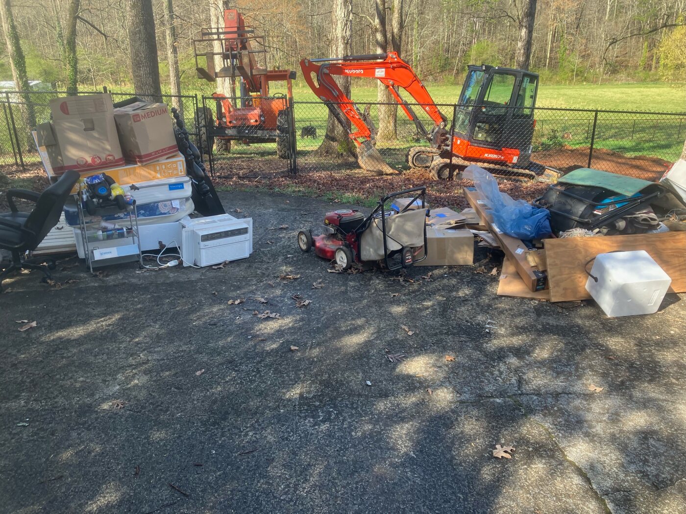 Driveway before junk removal service