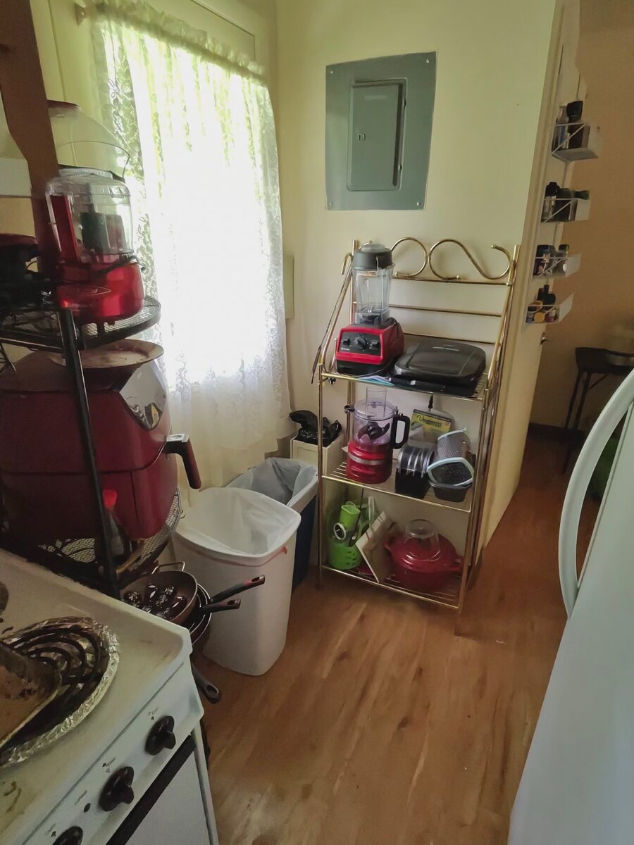 Kitchen after household contents were removed