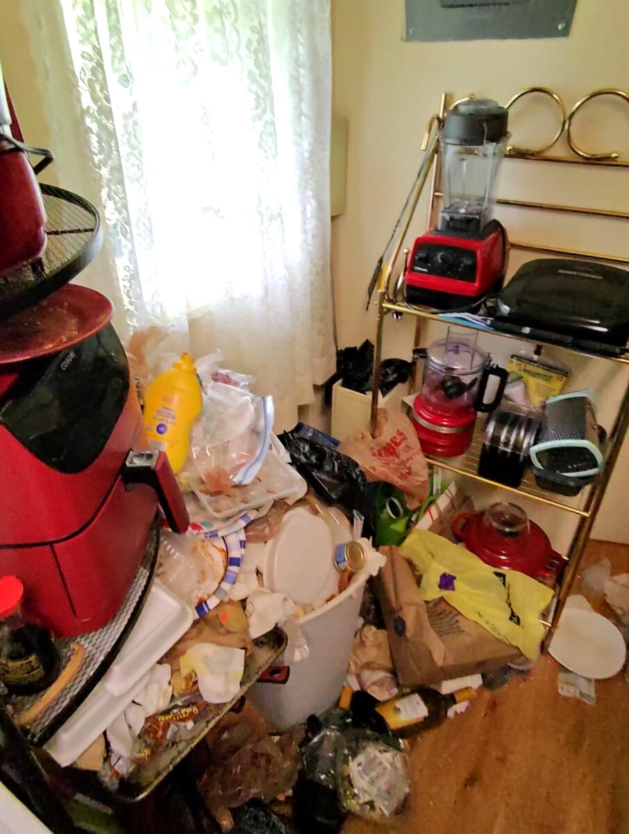 Kitchen before a difficult household cleanout