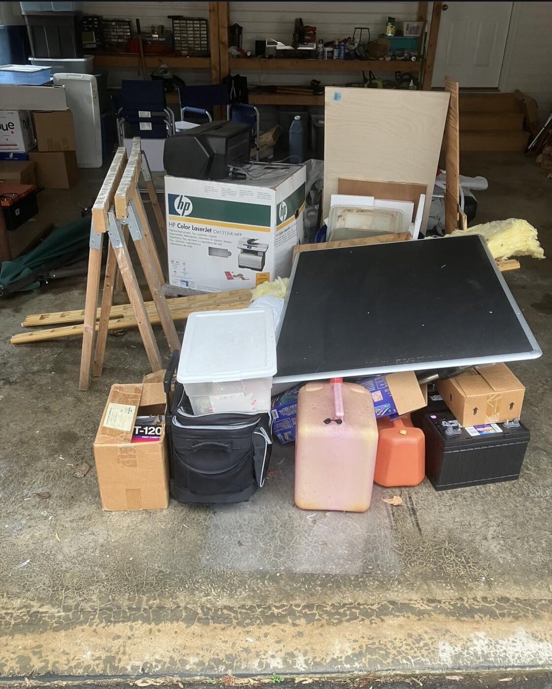 Garage before household junk removal
